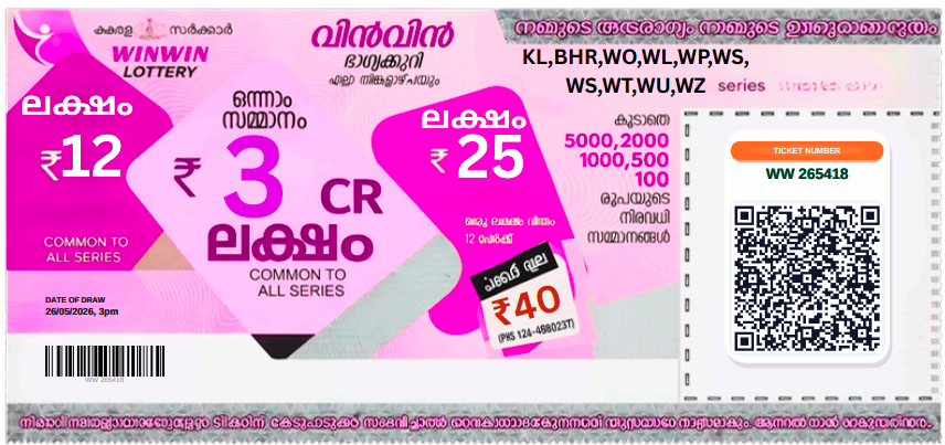 WIN WIN LOTTERY 2026 lottery slip